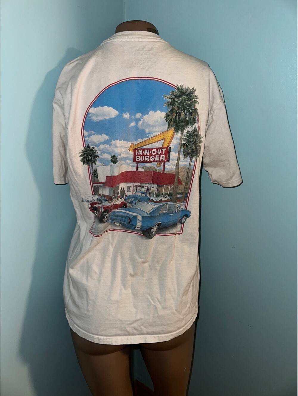 In-N-Out Burger Vintage Las Vegas White Y2K USA T-Shirt M